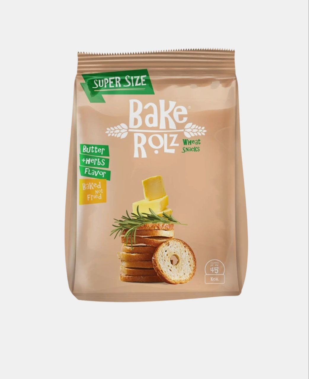 بيك رولز لفائف حجم كبير مخبوزة بنكهه الزبده والاعشاب  60 جرام