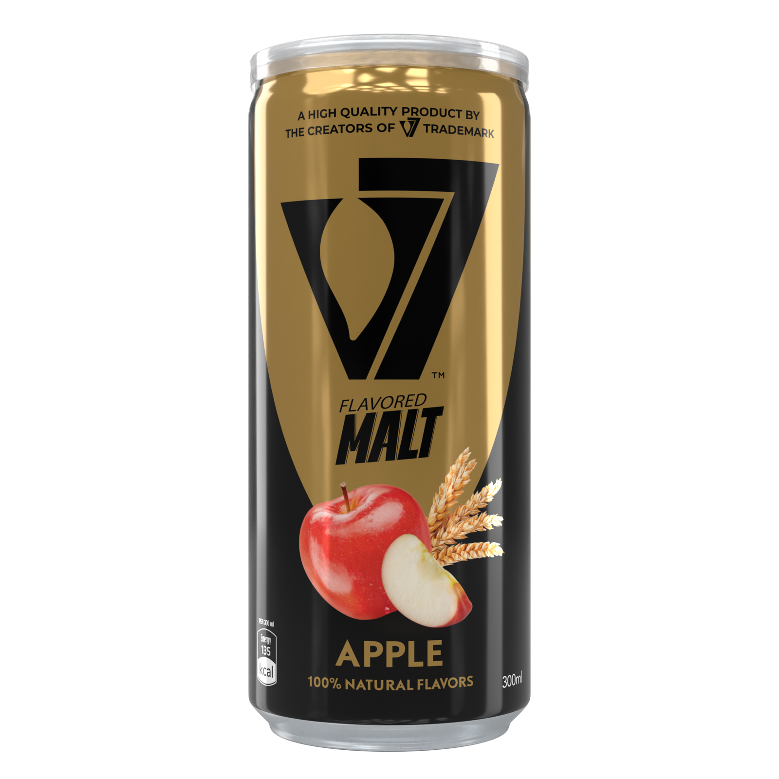 ڤي سڤن مشروب غازي بالفيتامينات 100% نكهه طبيعيه تفاح شعير  300 ملي