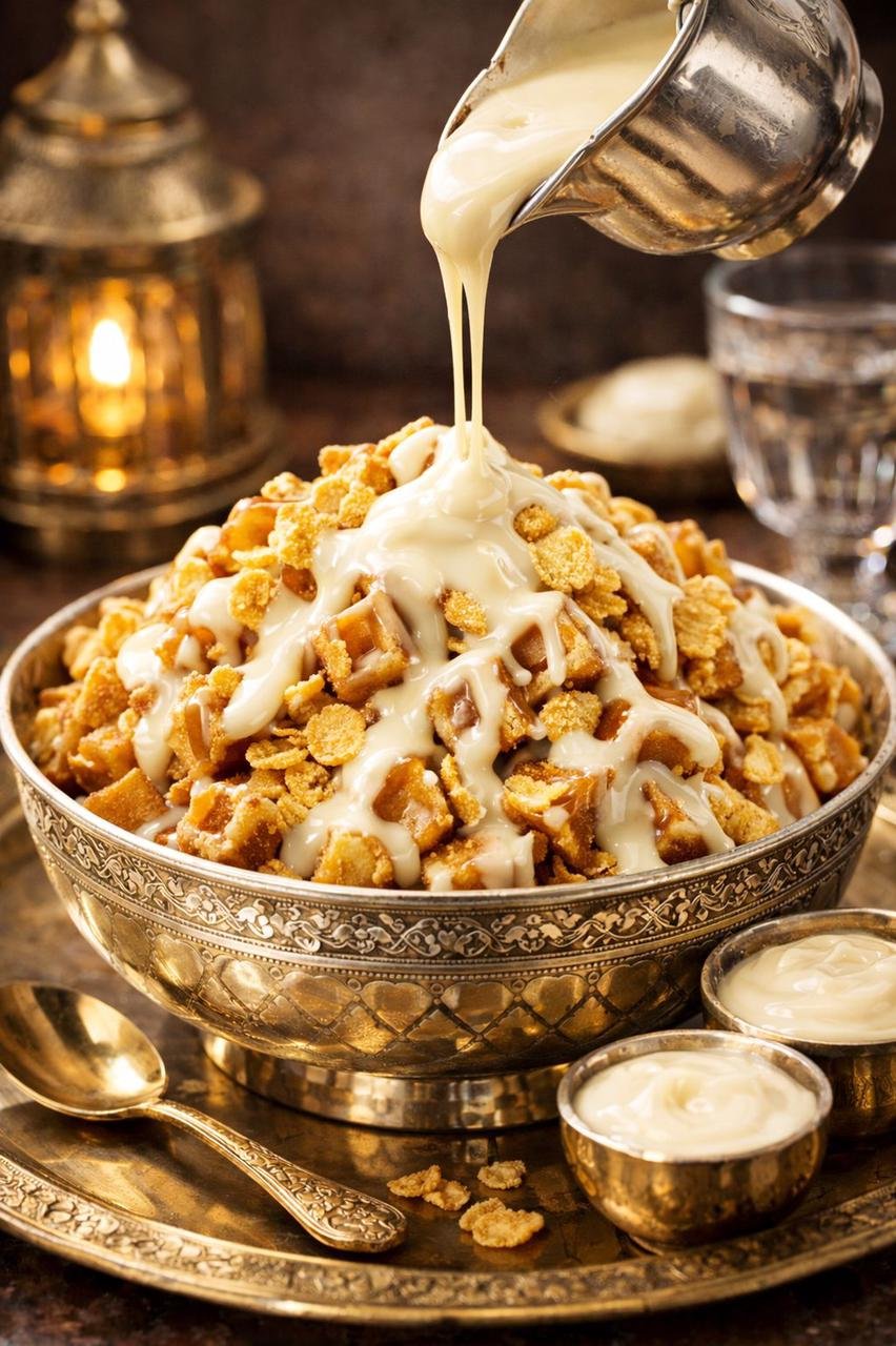 فتة وافل وايت شوكلت