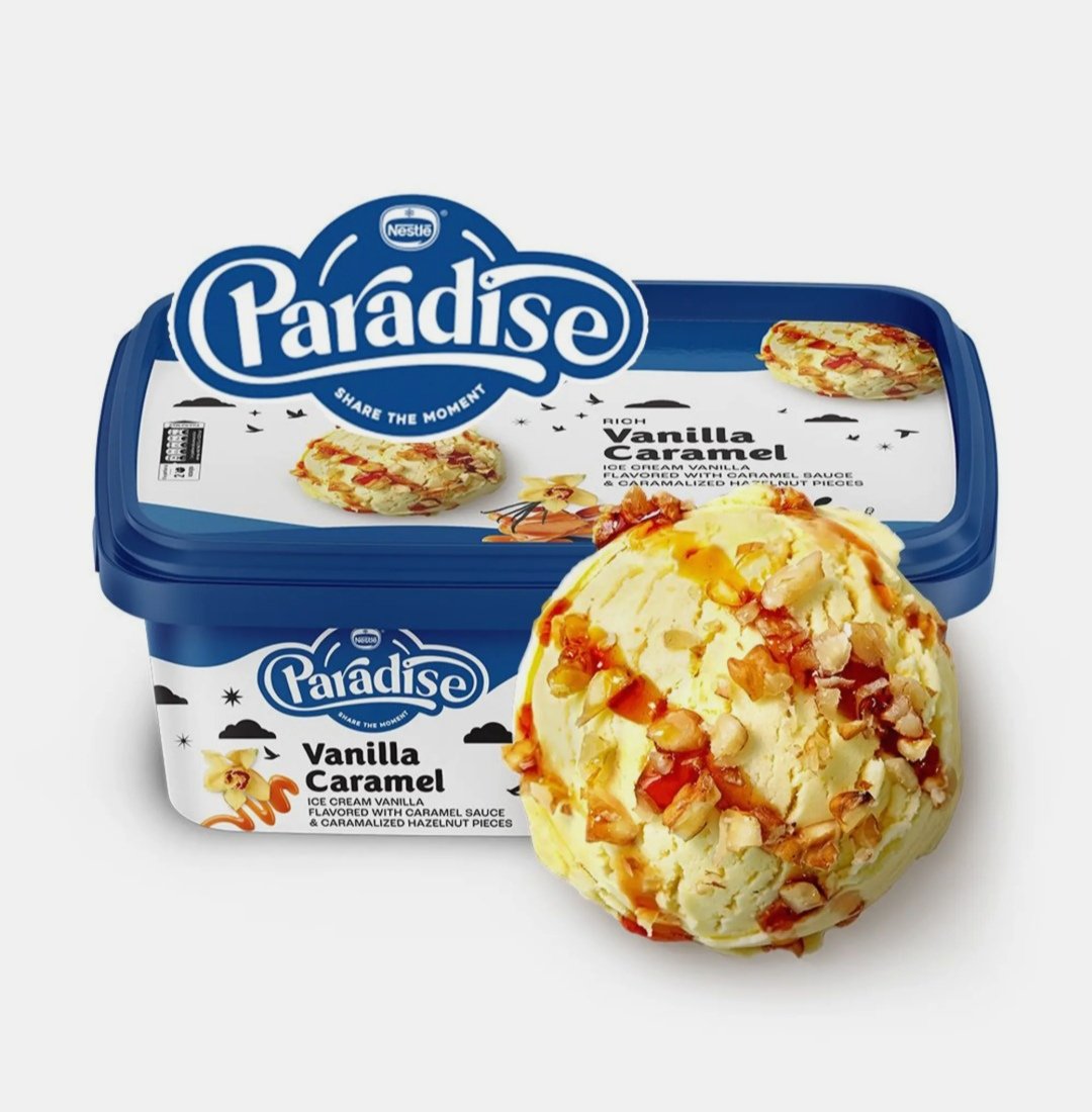 باراديس فانيليا كراميل ايس كريم عائلي 850 ملي