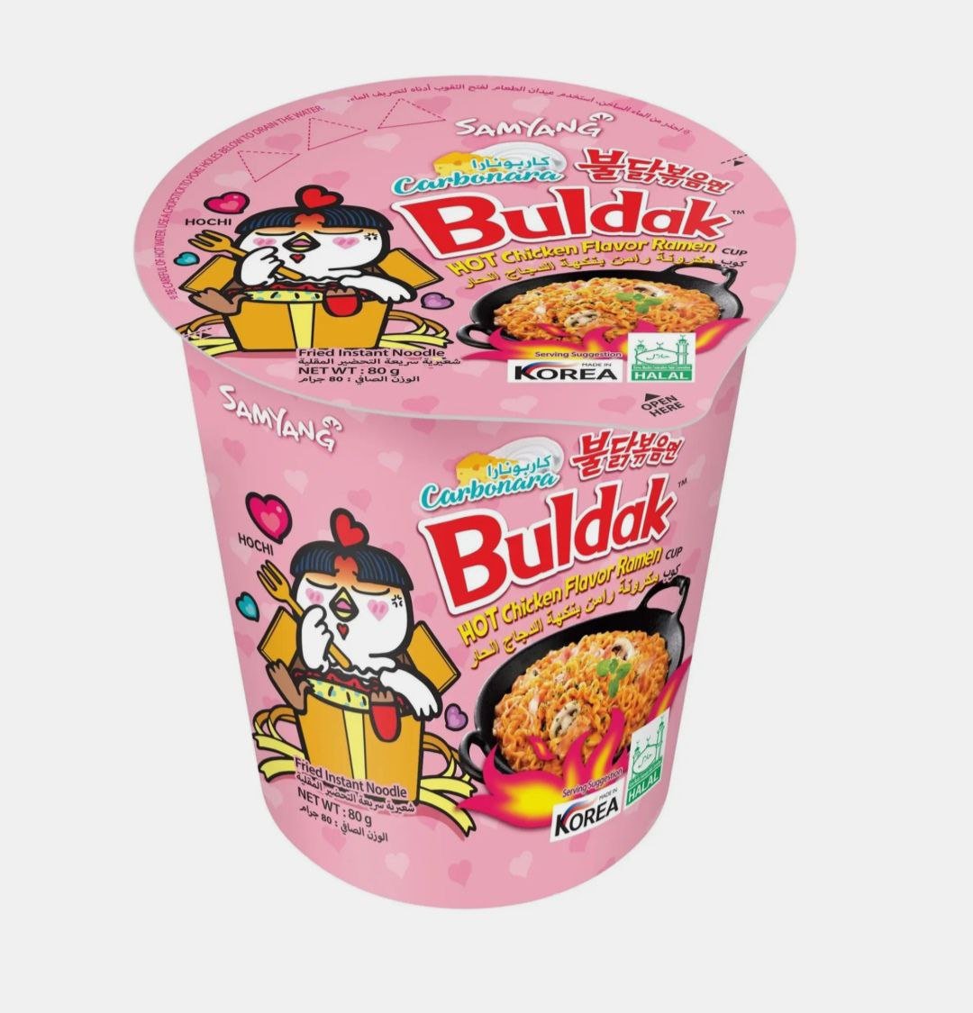 ساميانغ نودلز رامن كاربونارا دجاج حار في كوب 80 غرام