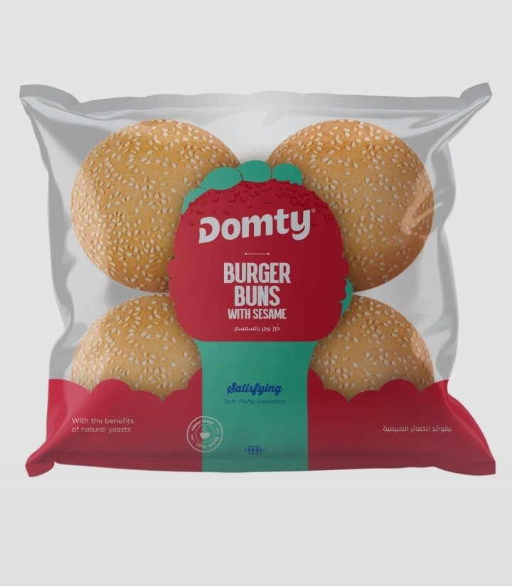خبز برجر دومتي بالسمسم 4 قطع