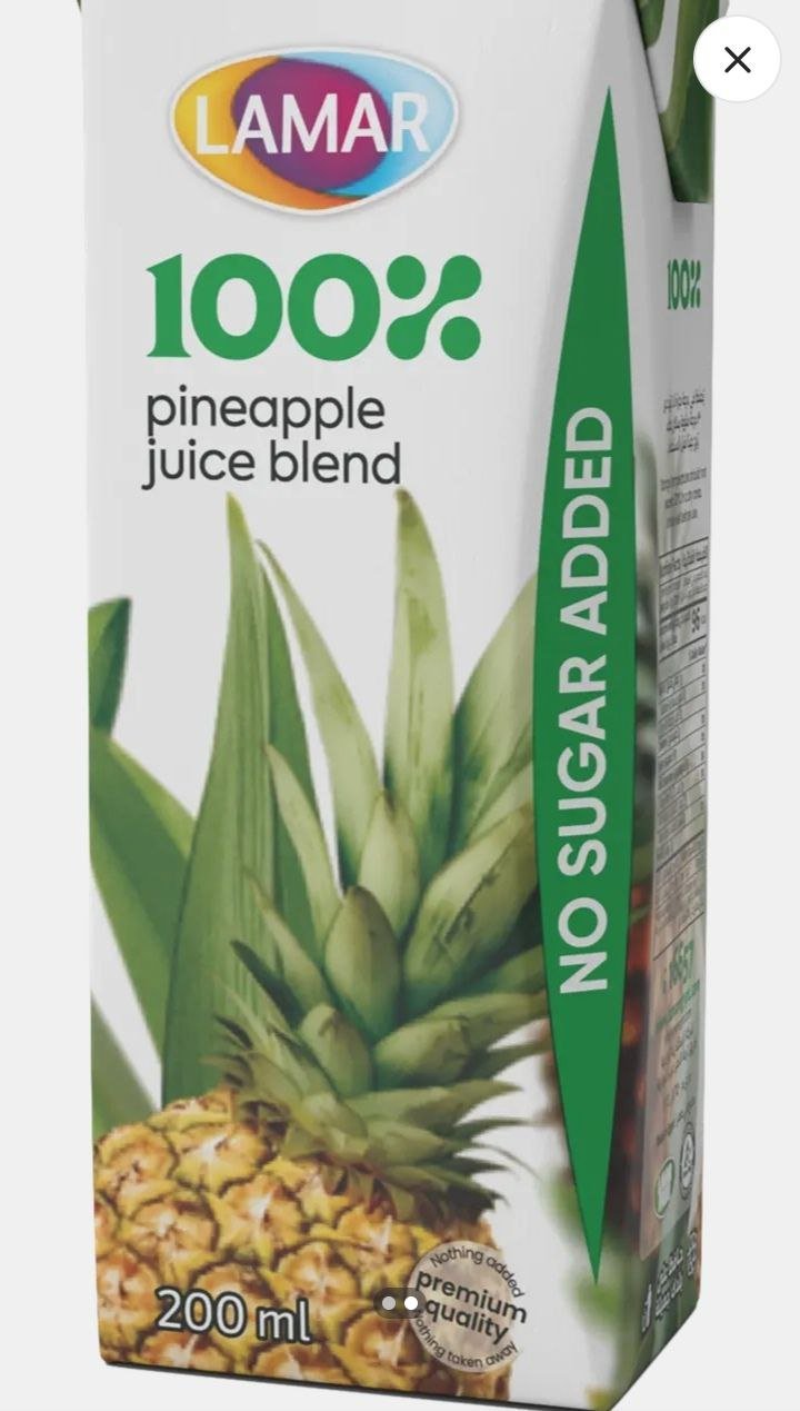 لامار عصير 100% طبيعي اناناس 200 مل