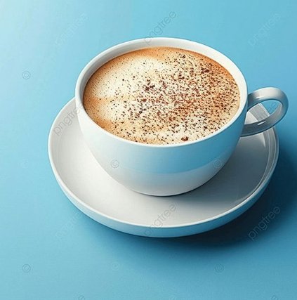 موكاتشينوكبير.          مزيج من القهوة والكاكاو مغطاه برغوة حليب