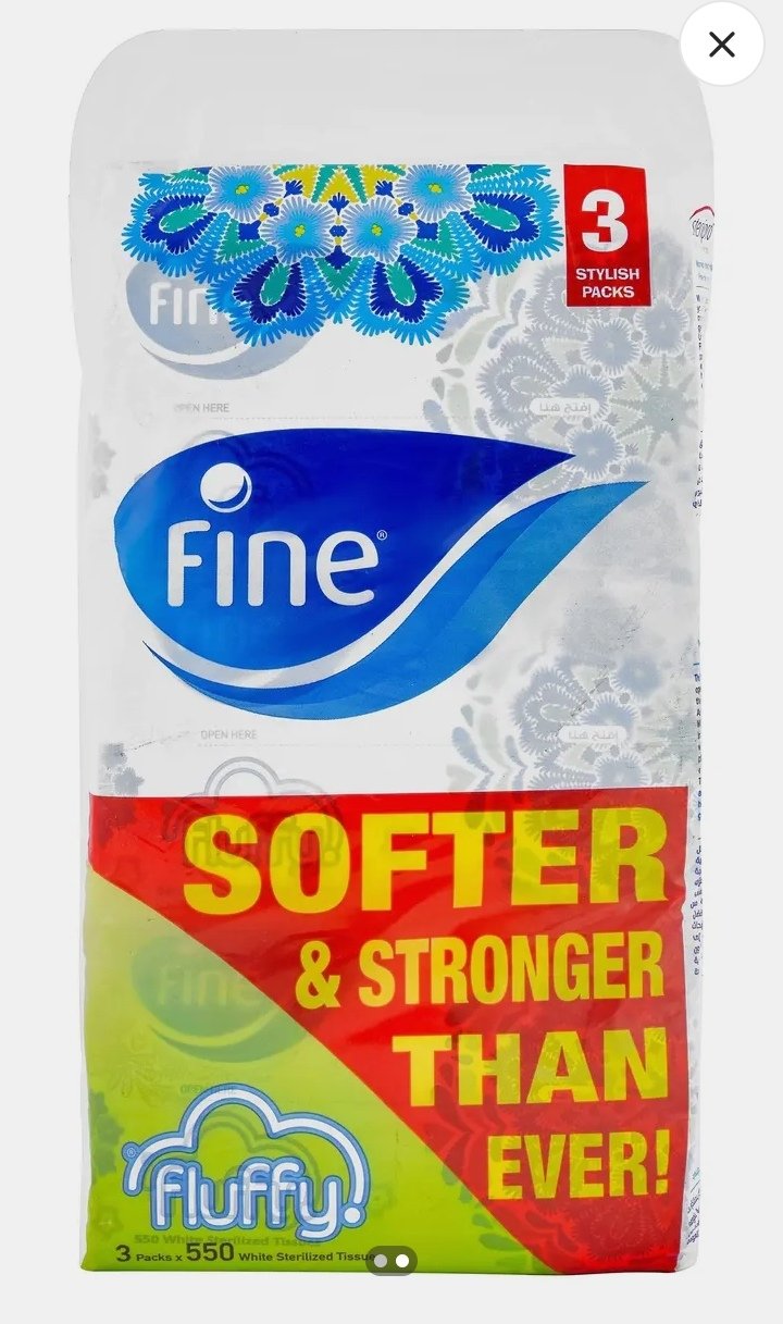 فاين فلافي مناديل الوجهه 3 * 400 قطعه