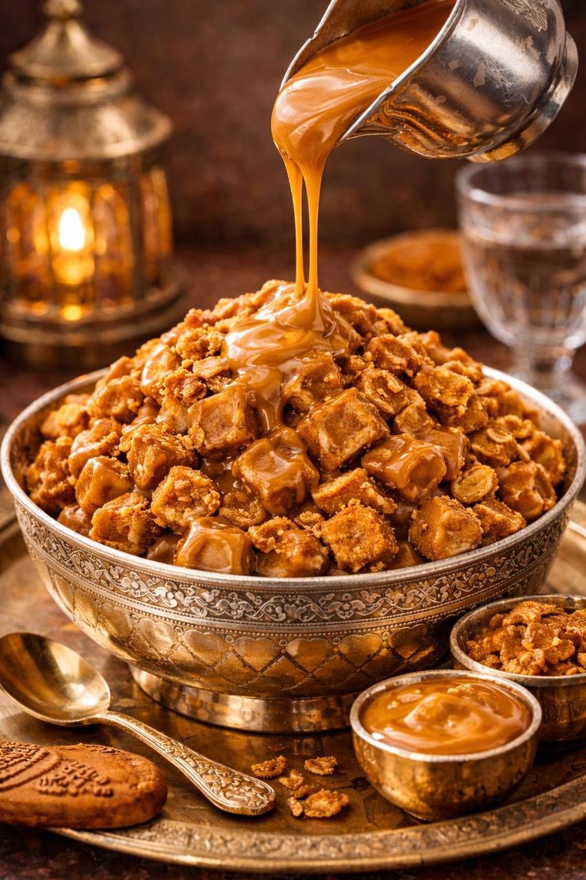 فتة وافل لوتس