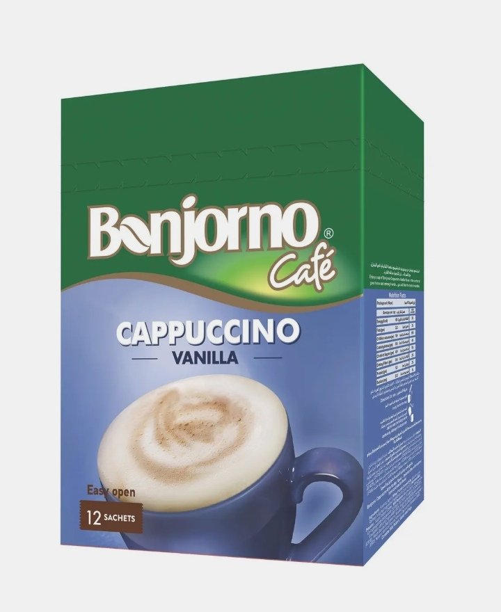 بونجورنو كابوتشينو فانيليا لاتيه 14 جم * 12 ساشيه