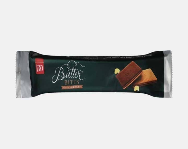 قطع بسكويت مغطاهبالكاكاو محشوة بكريمة الكاكاو 75 جرام