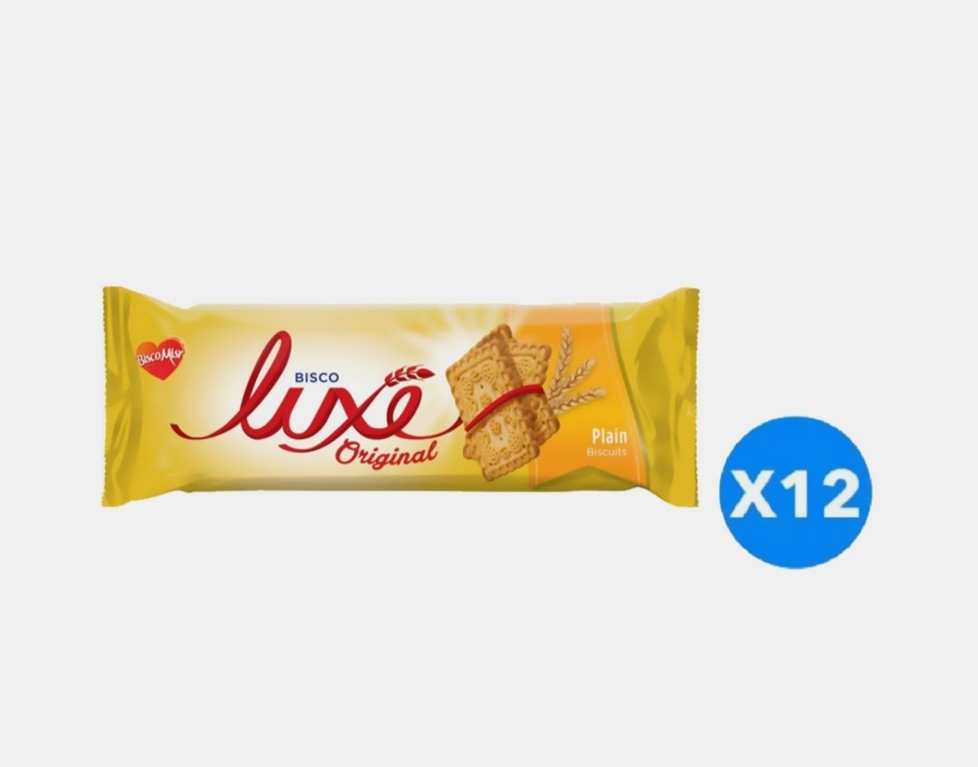 بسكويت لوكس ساده حجم اكبر 12 قطعه
