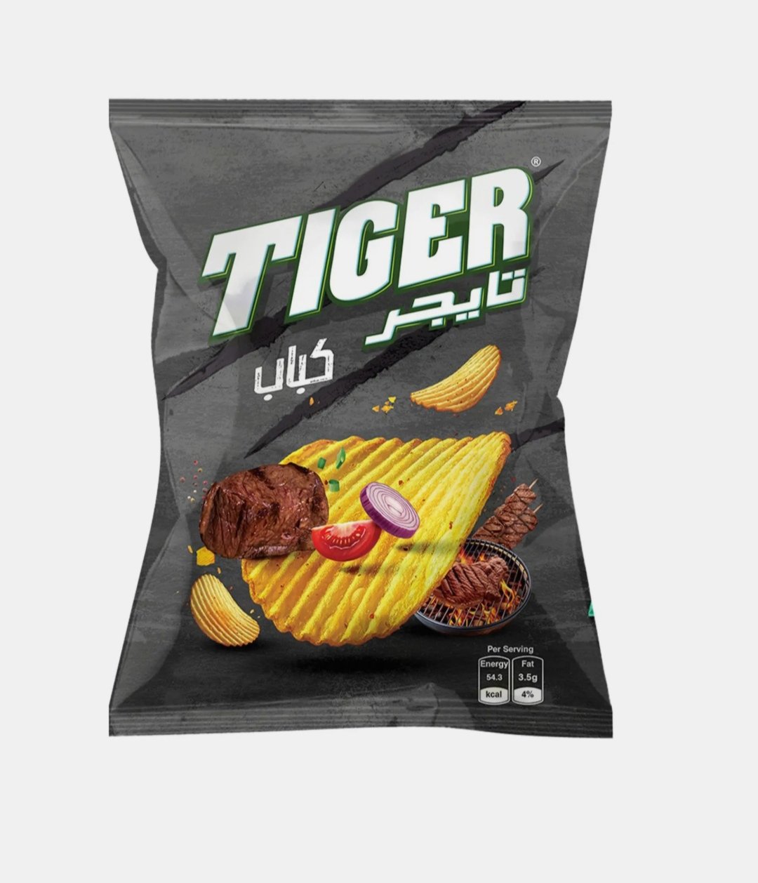 تايجر رقائق بطاطس بنكهه الكباب 52 -62 جم