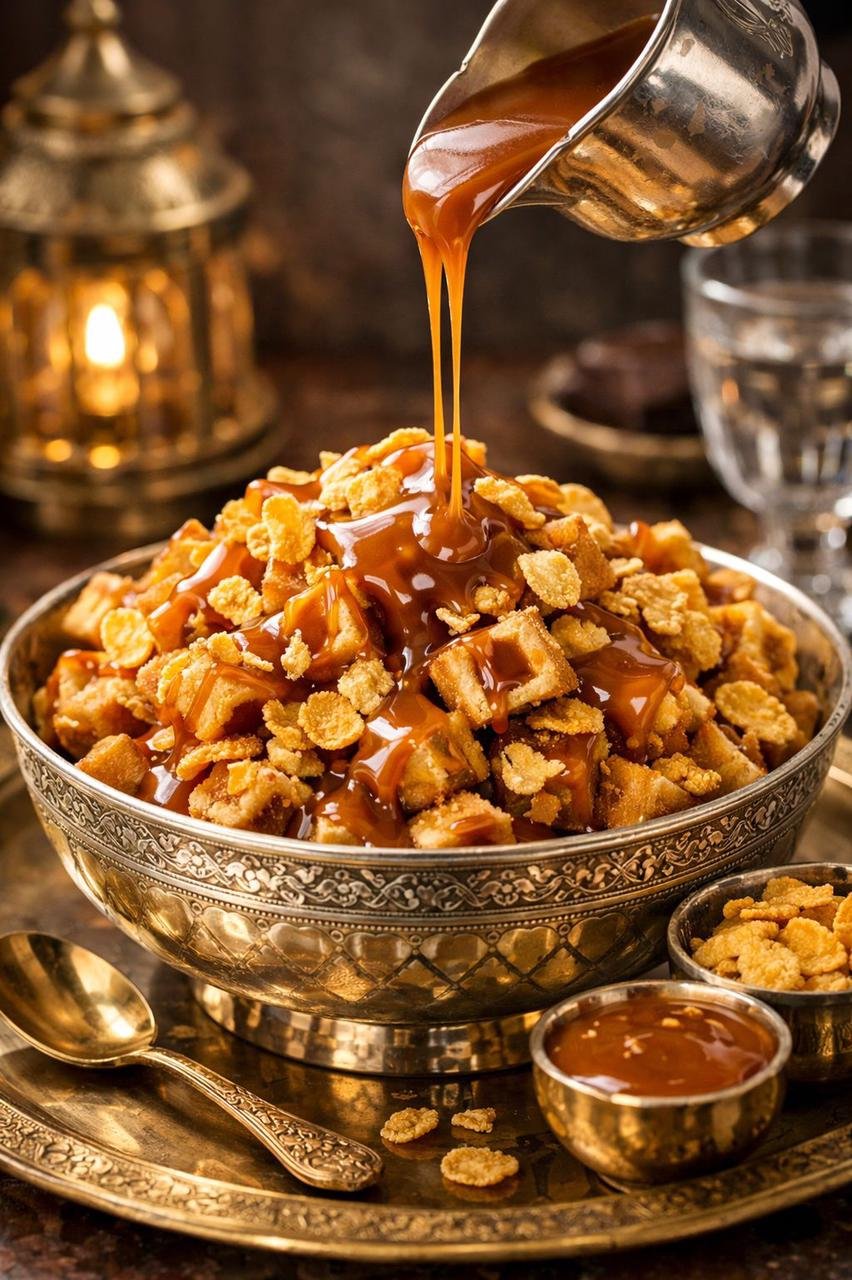 فتة وافل كراميل