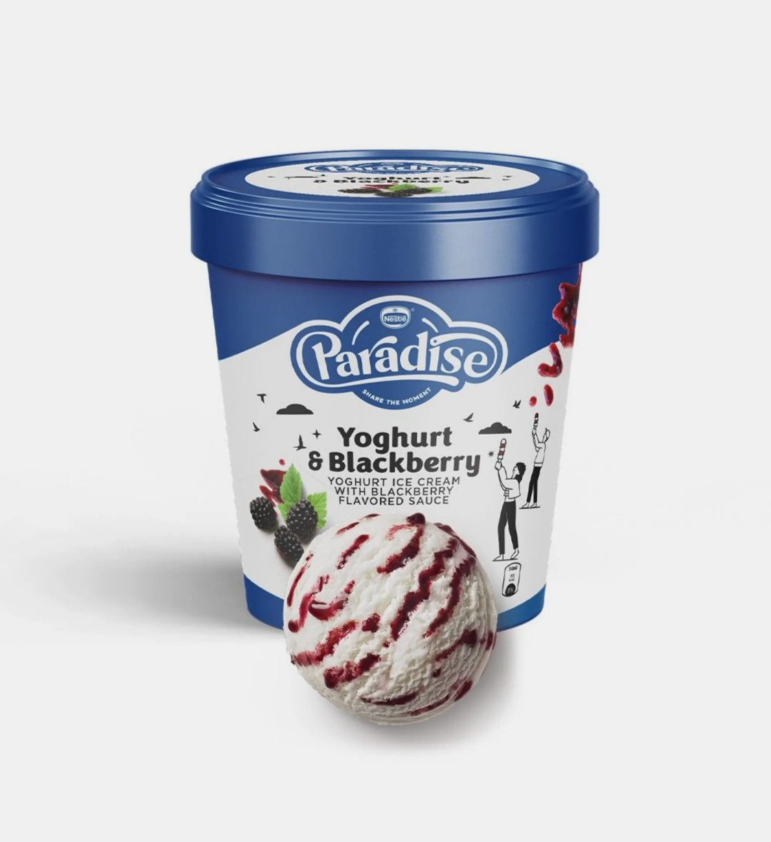 باراديس ايس كريم زبادي توت كوب 140 مل